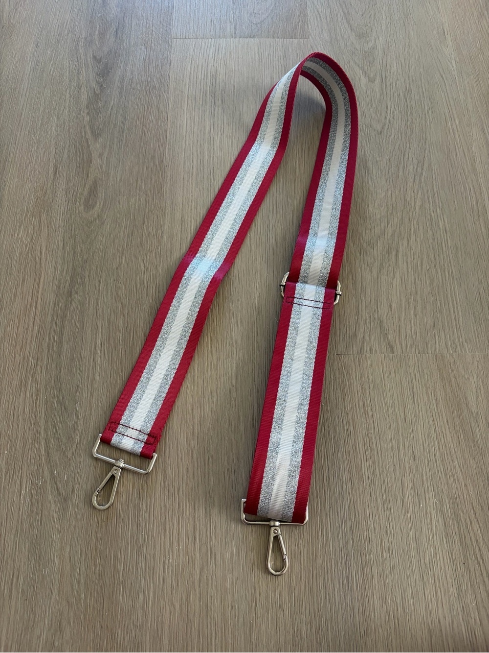 Ah Dorned Red Striped Crossbody Bag Strap